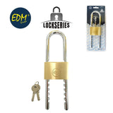 Candado De Laton Arco Regulable 60mm Apertura 60-160mm Blister Edm