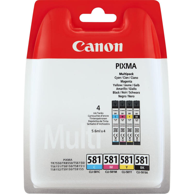 Canon Ink Cli-581 C M Y Bk Multi Bl Sec