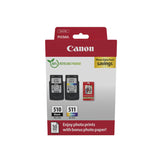 Canon Pg-510/Cl-511 Multipack De 2 Cartuchos De Tinta Originales + 50 Hojas De Papel Fotografico - 2970b017