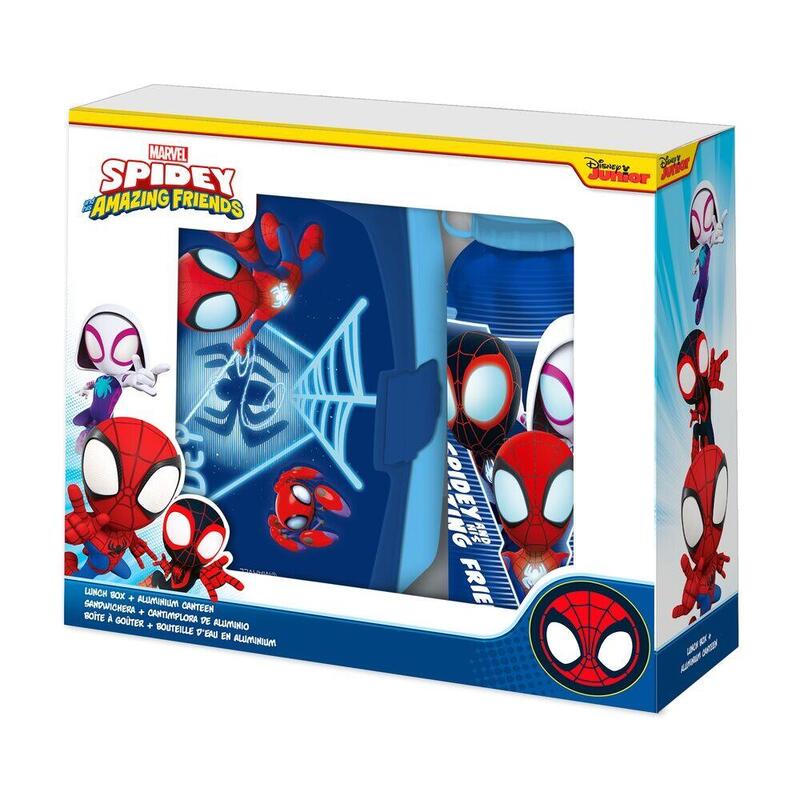 Cantimplora Aluminio + Sandwichera Spidey The Amazing Friends Marvel 500ml