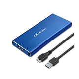 Carcasa Qoltec 51832 Para Unidad Ssd M.2 Sata Ngff Usb 3.0 De Alta Velocidad De 5 Gb Y 2 Tb, Color Azul