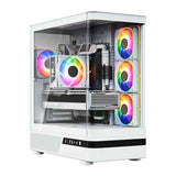 Caja Pc Volcano Aq100 Mid Argb Cristal 4 Ventiladores Blanca