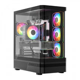 Caja Pc Volcano Aq100 Mid Argb Cristal 4 Ventiladores Negra