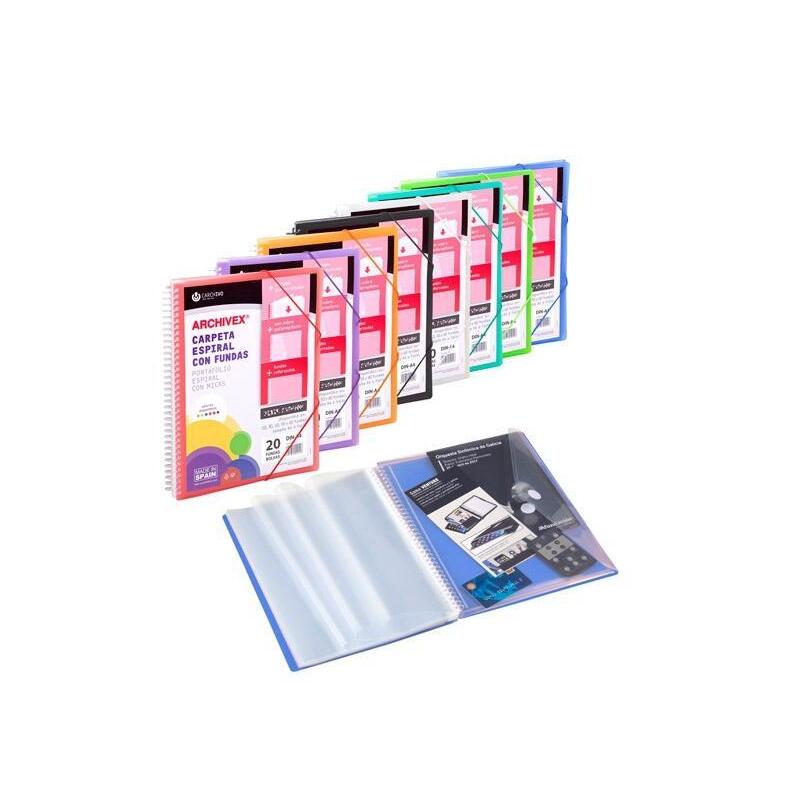 Carchivo Archivex-Star Canguro Personalizable A4 Con 60 Fundas Pp Espiral Negro