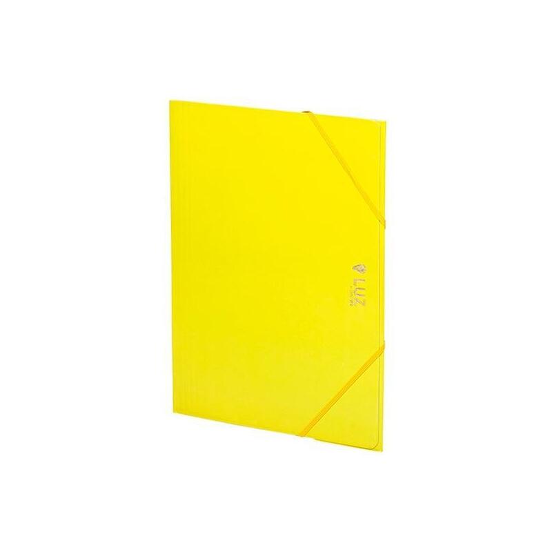 Carchivo Carpeta 3 Solapas Folio C/Gomas Cartón Brillo Luz Amarillo
