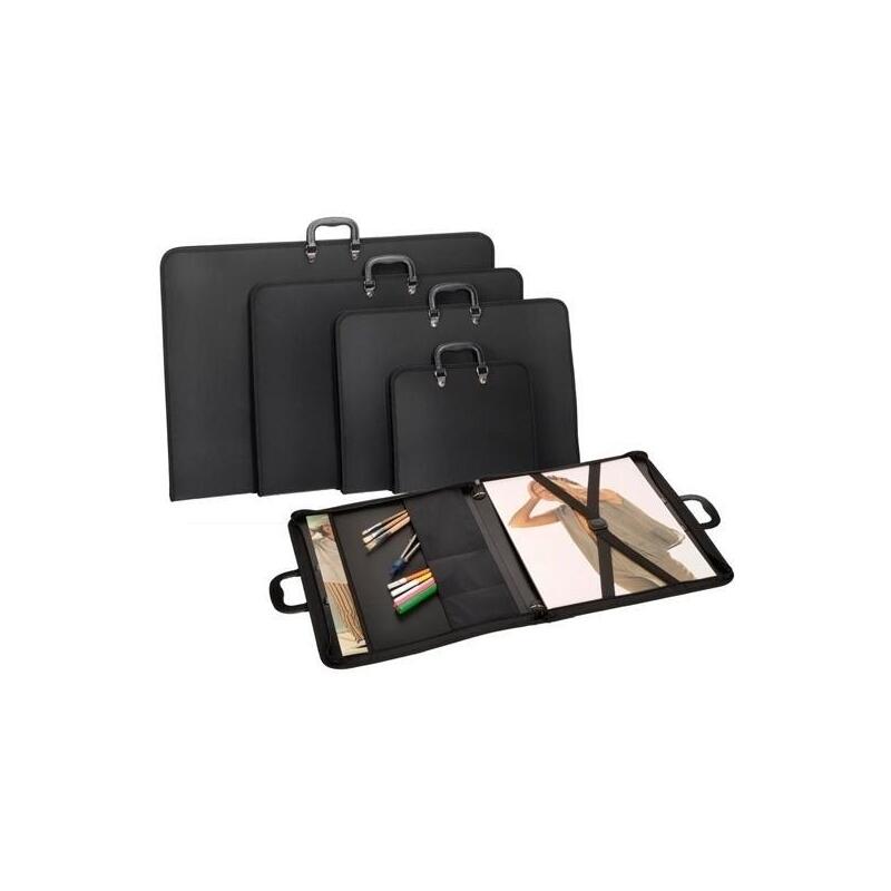 Carchivo Cartera Cremallera A0 Anillas Con Asa Pp Gofrado Negro