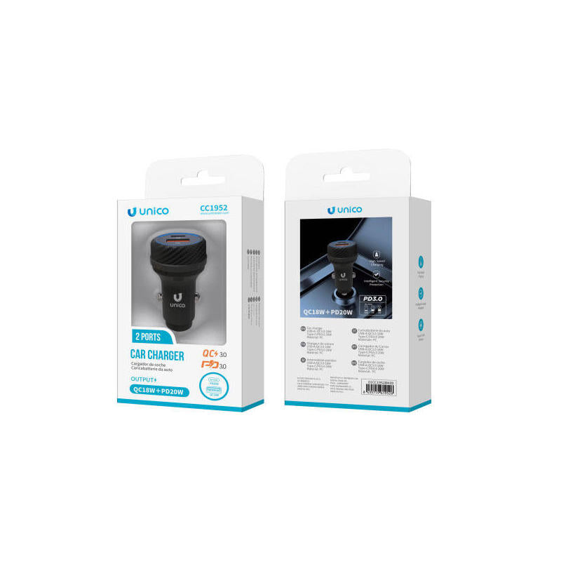 Cargador Coche 2 Usb A + Cable Tipo C 20w Cc9981