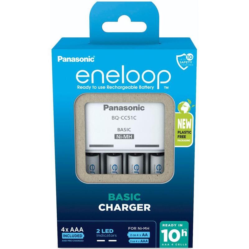 Cargador De Baterã­A Panasonic Eneloop K-Kj51mcd04e Aa/Aaa, 10 Horas