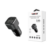 Cargador De Coche Dual Usb 2.4a Negro