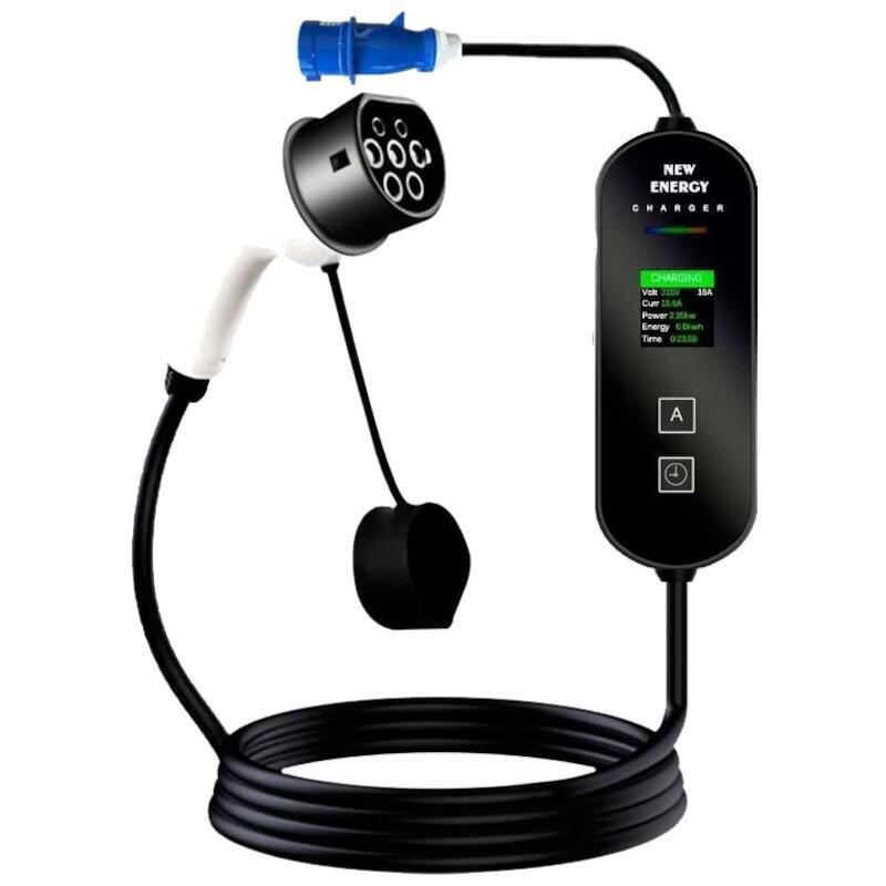 Cargador De Coche Eléctrico Ev  Tipo 2 32a/7.0kw/5m Con Enchufe (3pin)