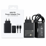 Cargador De Pared 65w · 2xusb Tipo C · 1xusb · Negro