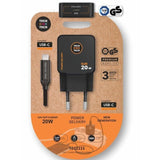 Cargador De Pared Gan Tech One Tech Tec2223 1xusb Tipo-C + Cable Usb Tipo-C 20w Negro