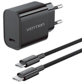 Cargador De Pared Gan Vention G18b0-Eu 1xusb Tipo-C + Cable Usb Tipo-C 30w