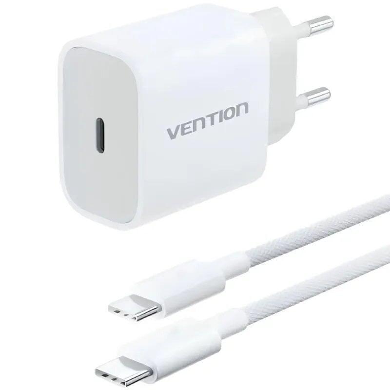 Cargador De Pared Vention G16w0-Eu 1xusb Tipo-C + Cable Usb Tipo-C 20w