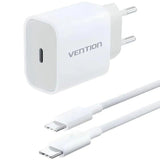 Cargador De Pared Vention G16w0-Eu 1xusb Tipo-C + Cable Usb Tipo-C 20w