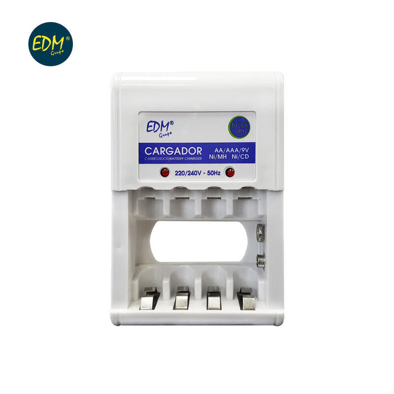 Cargador De Pilas Para: 4 Pilas Aa - Aaa - 9v 220-240v 50hz (Sin Pilas)