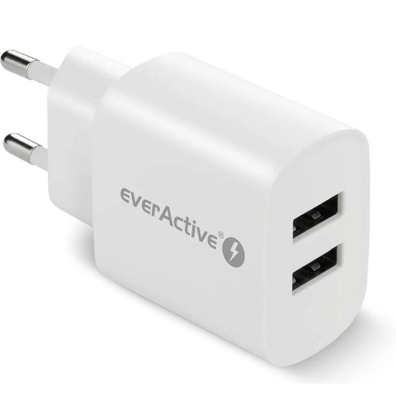 Cargador De Red 2x Usb 2,4a 12w Blanca