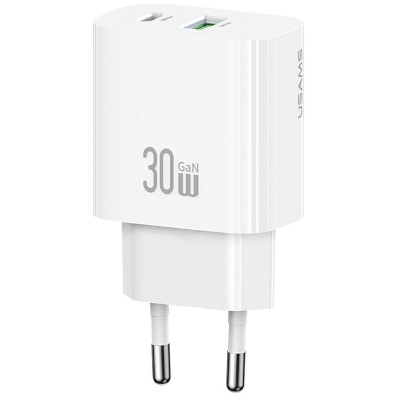 Cargador De Red 30w 1xusb-C 1xusb-A Fast Charging Blanca