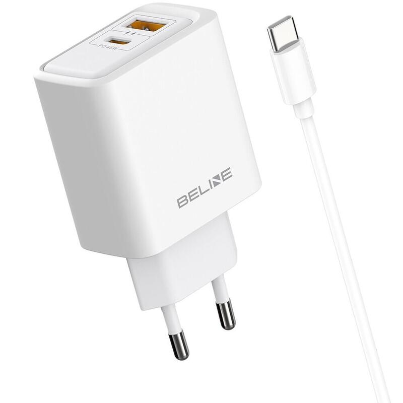 Cargador De Red 45w Usb-A/Usb-C Con Cable Gan Pd Blanca