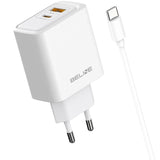 Cargador De Red 45w Usb-A/Usb-C Con Cable Gan Pd Blanca