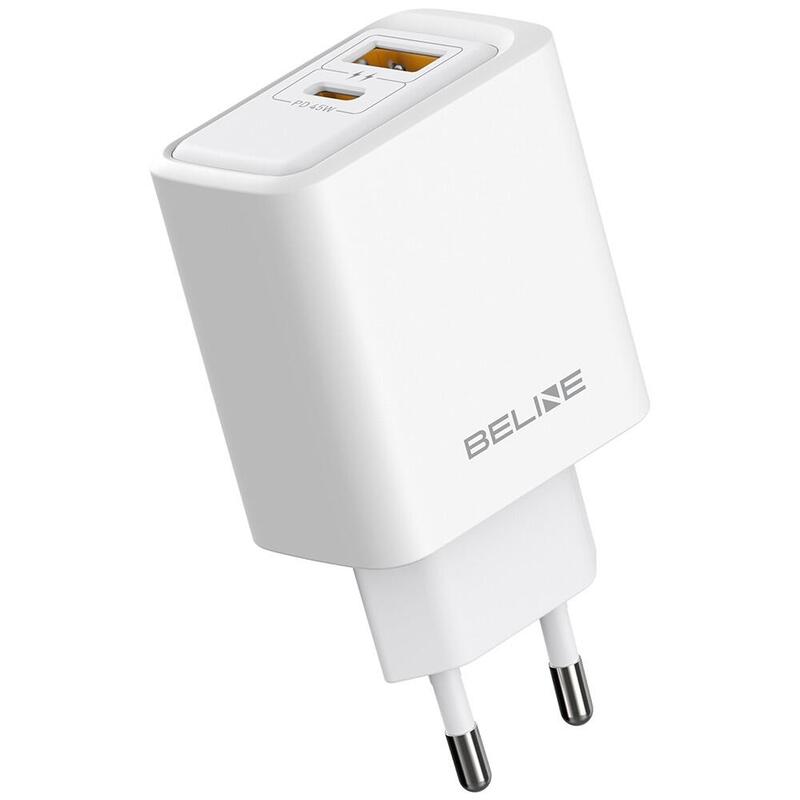 Cargador De Red 45w Usb-A/Usb-C Gan Pd Blanca