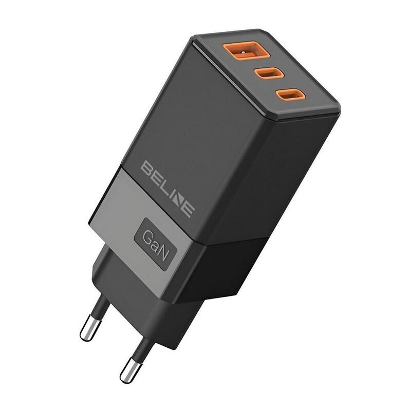 Cargador De Red 65w Gan 2xusb-C+Usb-A Sin Cable Negra