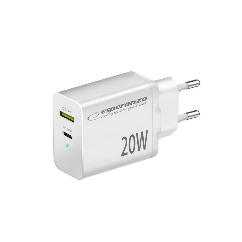 Cargador De Red Esperanza Ezc105w  20w Blanco