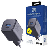 Cargador De Red Hyper Charger Pd 33w Gan Qc4+ Pps Afc Fcp Scp Usb-A Usb-C Negra