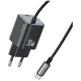 Cargador De Red Jc Series Cc264 30w Gan Fast Charger Wbudowanycable Usb-C Negra