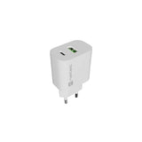Cargador De Red Natec Ribera 1x Usb-A + 1x Usb-C 20w Blanco