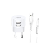 Cargador De Red T20 2xusb 2,1a Lightning