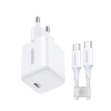 Cargador De Red Ugreen X513 30 W Gan 1x Usb-C + Cable Usb-C De 1 M - Blanco