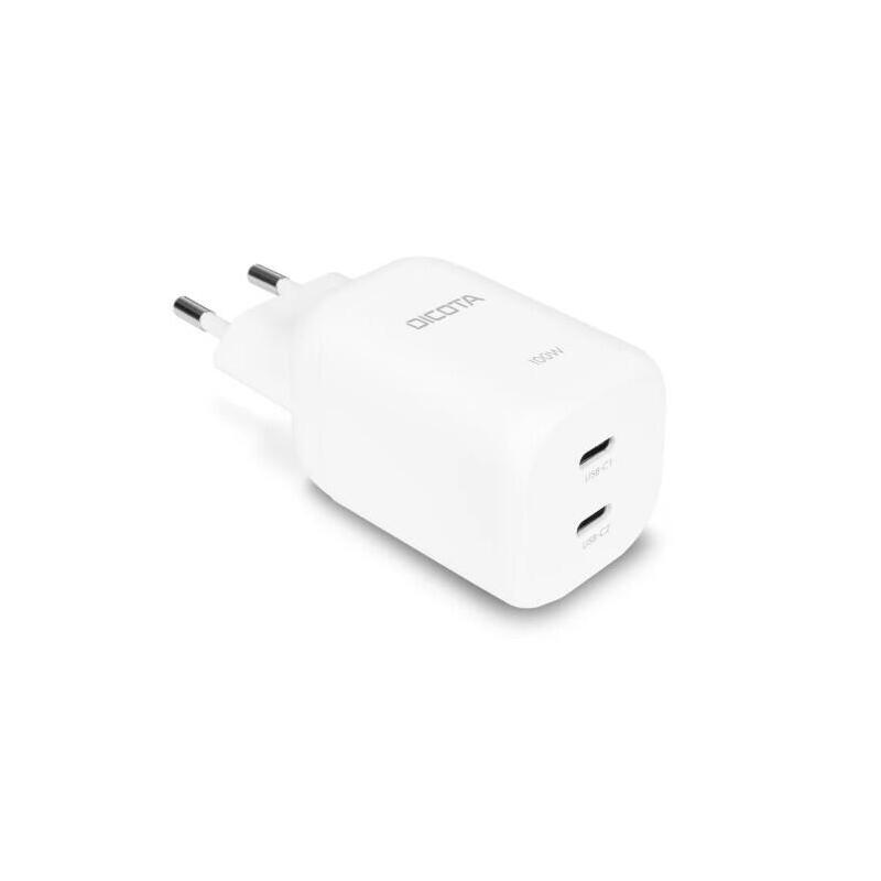 Cargador Gan 100w 2xusb-C Blanca
