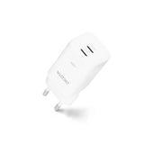 Cargador Gan 45w 2xusb-C Blanca