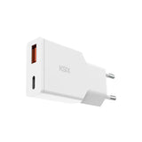 Cargador Ksix Bcd20wc01 Blanco De Red Eléctrica 20w Gan Power Delivery + Pps Usb-C + Usb-A