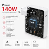 Cargador Mac Book Air Pro - M5 M4 M3 M2 M1 (2026 2025 2024 2023 2022 2021) 140W Magsafe 3 Cable Trenzado Usb-C A T De 2M