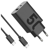 Cargador Motorola Turbopower 50w Duo Usb-C + Usb-A C/ Cable Usb-C, Negro