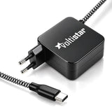 Cargador Multivoltaje Usb-C Para Portátil 5V-20V 3.25A 65W Negro Cable Trenzado
