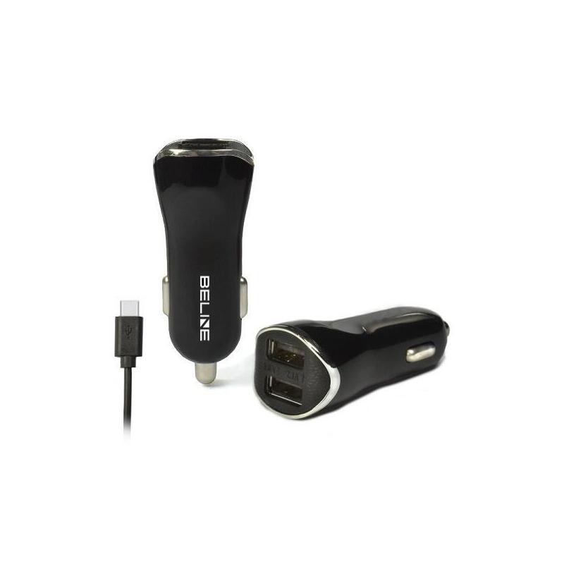 Cargador Para Coche 2xusb + Usb-C 2,1a Negra
