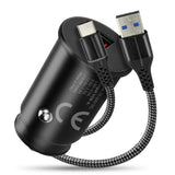 Cargador Para Coche Cc-15qc Qc3.0 18w 1xusb + Cable Usb-C 1m