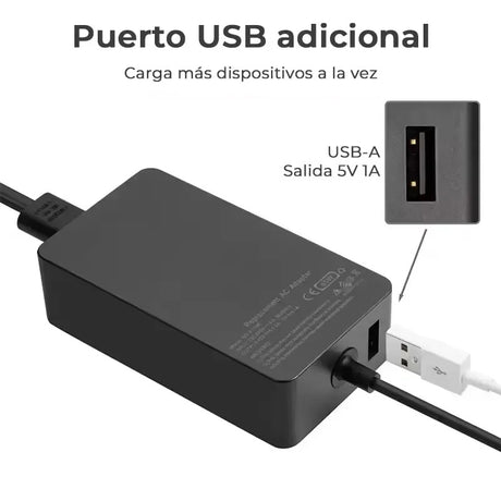 Cargador Para Portátil Microsoft Surface Pro 3 Con Usb Adicional