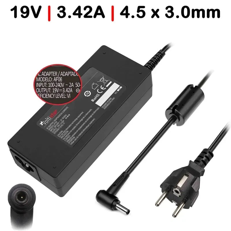 Cargador Para Portátil Asus Asuspro Essential Pu301 Pu401 Pu450 Pu451 Pu500 Pu550 Pu551 65W 3.42A 4.5X3.0