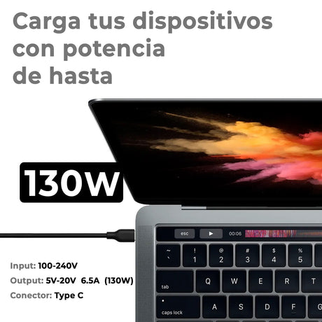 Cargador Para Portátil Dell 5-20V 6.5A 130W Usb-C