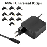 Cargador Universal De Pared Portable 65W 10Tips 10 Conectores Asus Lenovo Hp Dell