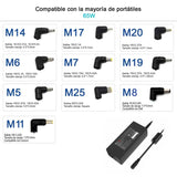 Cargador Universal Ultra Portable 15-20V 65W 10Tips
