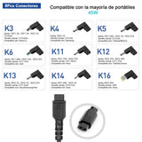Cargador Universal De Pared Ultra Portable 45W 9Tips
