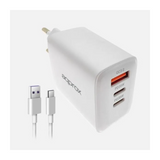 Cargador Usb De Viaje/Pared Usb/2xusb-C + Cable Usb-A A Usb-C 35w Blanco Approx
