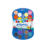 Carioca Acuarela Pack De 24 Colores En Pastilla - Brillantes - Facilmente Mezclables - Ø 30mm - Varios