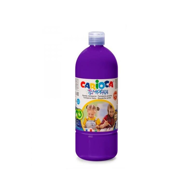 Carioca Botella De Tempera - 1000ml - Colores Superlavables - Faciles De Mezclar - Aplicable En Materiales Porosos -