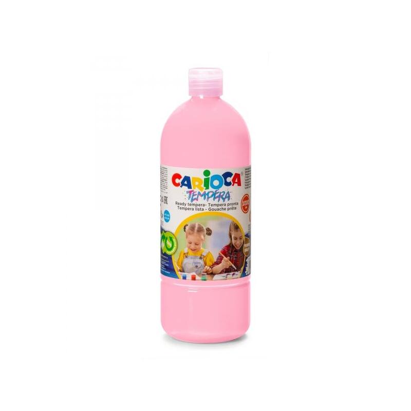 Carioca Botella Tempera 1000ml - Colores Superlavables - Faciles De Mezclar - Aplicable En Materiales Porosos - Alta